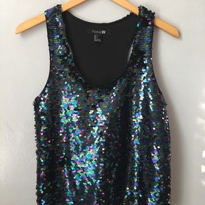Iridescent Sparkly Sequin Tank Top